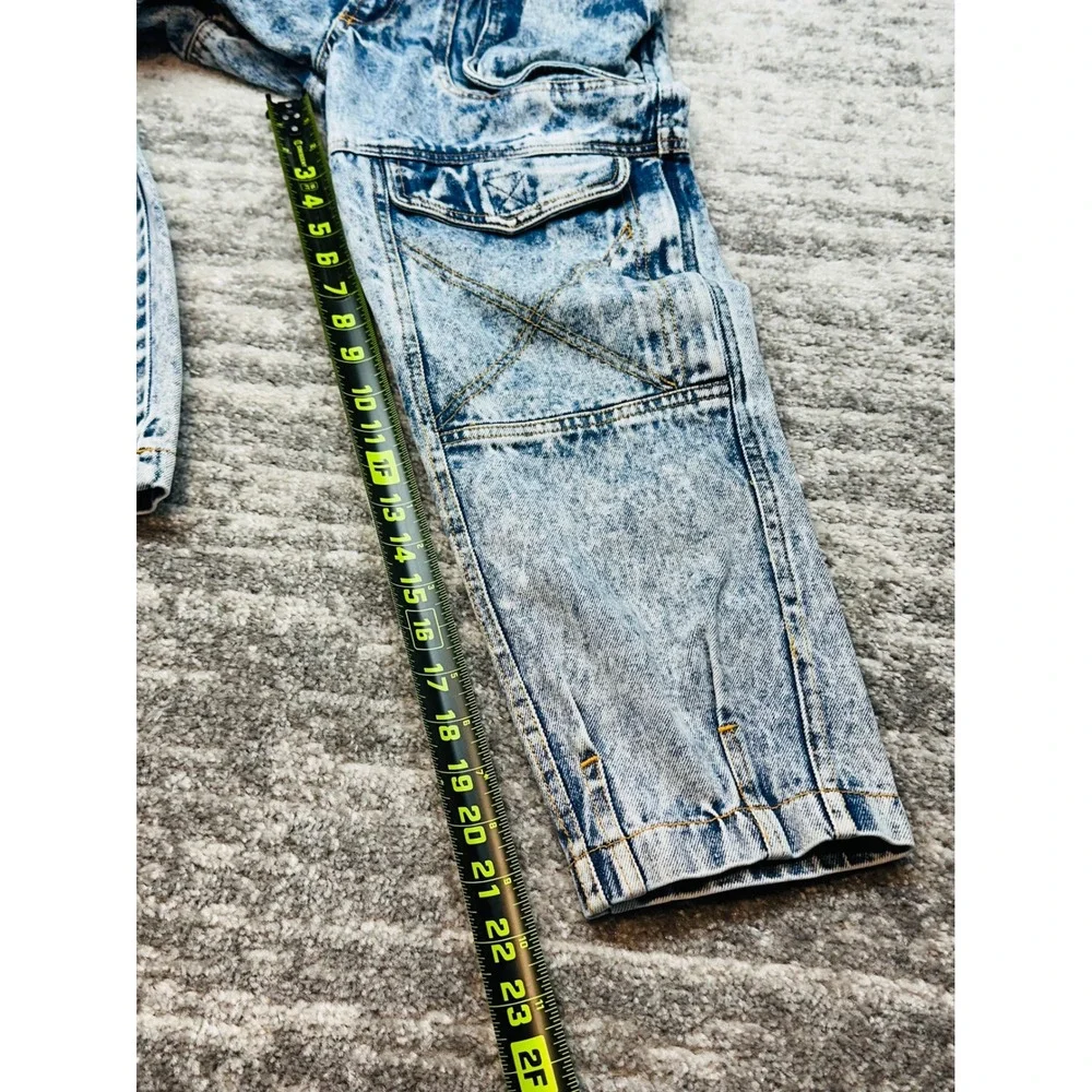 Body Gear Cargo Jeans Kids 8 Blue Acid Wash Vintage Baggy Streetwear Denim‎